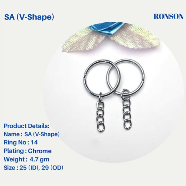 SA V Ring Chrome Keychain Ring