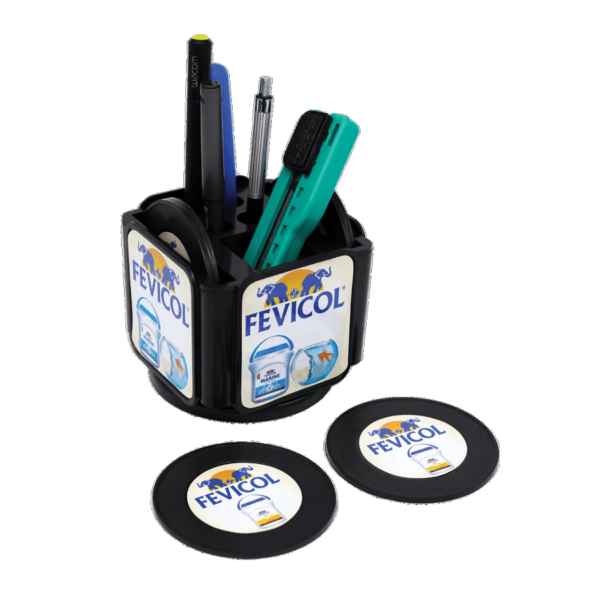 PROMOTIONAL PEN STAND WITH SIX COASTER