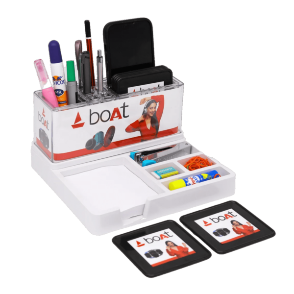 MULTI PURPOSE PROMOTIONAL PEN STAND WITH CHIT PAD HOLDER AND SIX COASTER