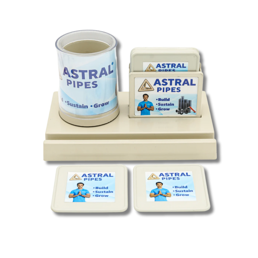 2 DESIGNER PEN STAND WITH 6 COASTER AND MOBILE STAND